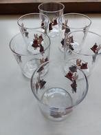 Lot de six verres  vintage au motif de Lapin, Ophalen of Verzenden