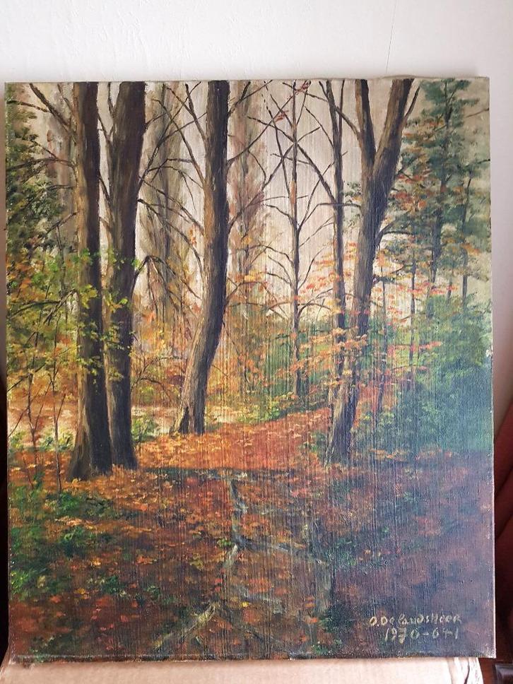 Schilderij van een kreupelhout, Antiek en Kunst, Kunst | Schilderijen | Klassiek, Ophalen of Verzenden