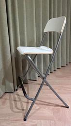 2x Franklin Barkrukken, opklapbaar, wit/grijs, 63cm, Huis en Inrichting, Barkrukken, Ophalen, Gebruikt, Met voetsteun, 60 tot 90 cm