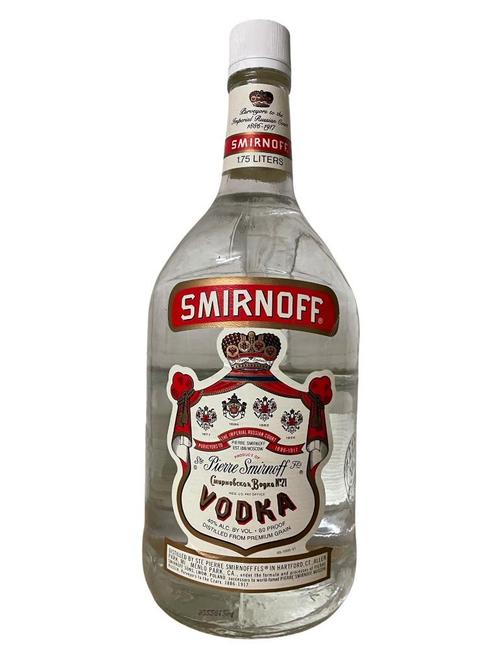 Smirnoff Red Label Vodka 1,75 liters Vintage Collector, Collections, Vins, Utilisé, Autres types, Autres régions, Enlèvement ou Envoi