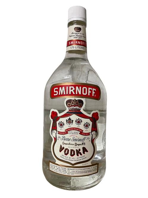 Smirnoff Red Label Vodka 1,75 liter Vintage Collector, Verzamelen, Wijnen, Gebruikt, Overige typen, Overige gebieden, Ophalen of Verzenden