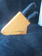 porte-couteaux Sheffield Richardson avec 5 couteaux, Enlèvement ou Envoi, Comme neuf, Inox ou Chrome, Ensemble de couverts