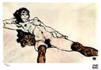 Egon Schiele Litographie Signé et numéroté à la main dans la, Ophalen, Zo goed als nieuw, Schilder- en Tekenkunst