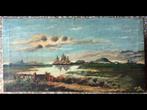Exotisch landschap, door Hubert MALFAIT (1898-1971), Antiek en Kunst, Kunst | Schilderijen | Klassiek, Ophalen of Verzenden