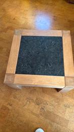 Salontafel massief hout en arduin, Huis en Inrichting, Ophalen, Zo goed als nieuw, Vierkant