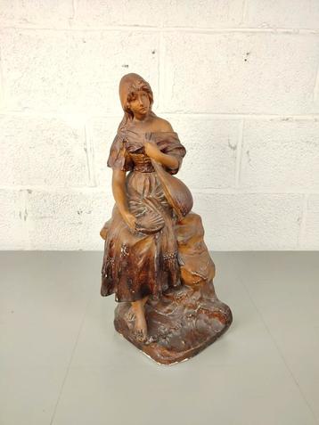 Groot gipsen beeld Richard Aurili (1834-1914) beschikbaar voor biedingen