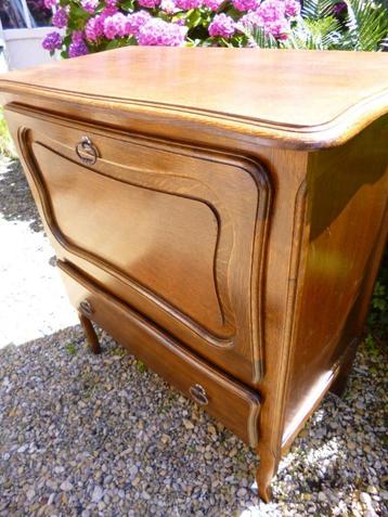 Commode vintage chene tiroir et ouverture secretaire