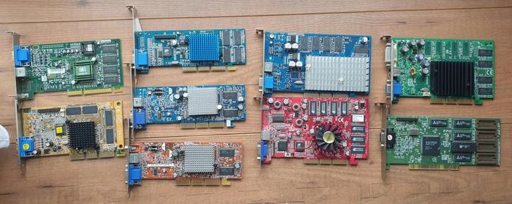 Vintage Retro Grafische kaarten. AGP en PCI., Computers en Software, Videokaarten, AGP, Ophalen of Verzenden