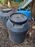 3 vaten van 120 l (2 met deksel), 75 tot 150 liter, Ophalen, Gebruikt, Kunststof