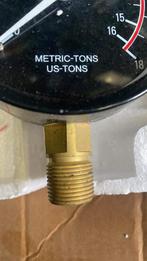Manometer, drukmeter voor hydraulische pers of pomp, Ophalen of Verzenden