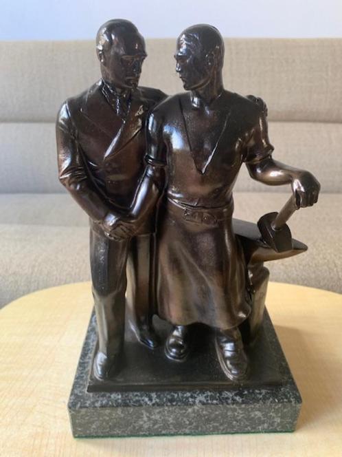 Art Deco Bronzen Beeld Scholter 1939/1940 ww2, Antiek en Kunst, Kunst | Designobjecten, Ophalen of Verzenden