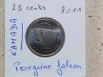 25 cents 2011( Peregrine falcon) Canada, Timbres & Monnaies, Monnaies | Amérique, Enlèvement ou Envoi