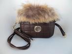 Caroline Biss handtas bruin met afneembaar nep pelsje, Ophalen of Verzenden, Nieuw, Bruin, Handtas