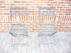 2 BISTRO STOELEN, Tuin en Terras, Ophalen, Gebruikt, Metaal, Inklapbaar