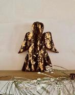 Kerst - eiken engel met bladgoud op schors - zgan, Ophalen of Verzenden, Zo goed als nieuw