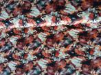 Jersey digital stof Printed Abstract brown., Hobby en Vrije tijd, Stoffen en Lappen, Overige kleuren, 120 cm of meer, Ophalen of Verzenden