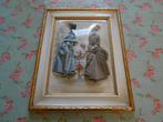 modeprent met stof in kader met bol glas, Antiek en Kunst, Ophalen of Verzenden