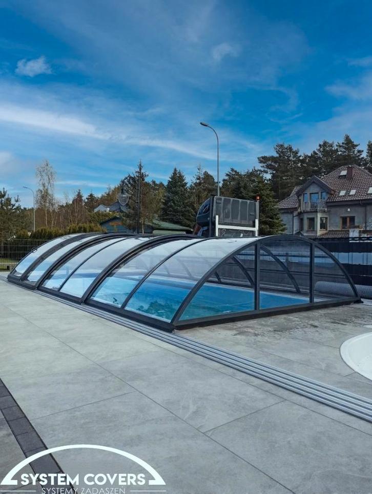 Zwembadoverdekking / pool cover 3.4x6.4x1.2 m , kleur DB703, Jardin & Terrasse, Accessoires de piscine, Neuf, Autres types, Enlèvement ou Envoi