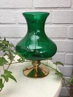 Mooie groene vintage glazen vaas, Antiek en Kunst, Ophalen of Verzenden