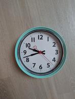 Muntgroene retro wandklok, Enlèvement, Comme neuf, Horloge murale