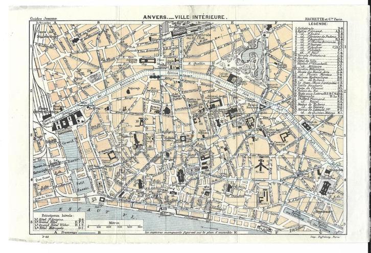 1905 - Antwerpen stadsplan, Antiek en Kunst, Kunst | Etsen en Gravures, Verzenden
