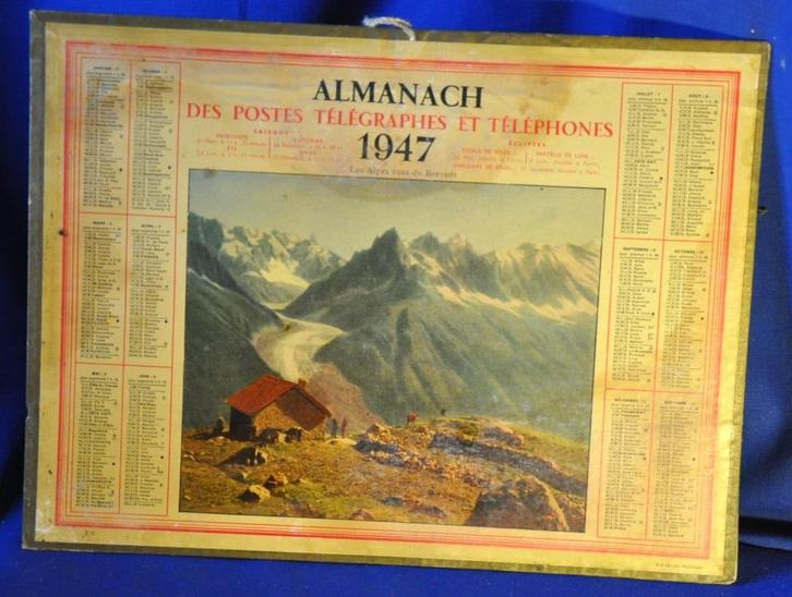 calendrier almanach des  PTT de 1947, Collections, Collections Autre, Utilisé, Enlèvement ou Envoi