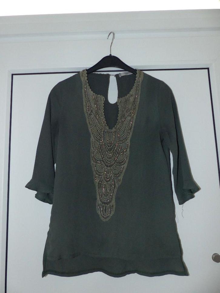 Bloesjes Quinze Heures trentre - maat small, Kleding | Dames, Blouses en Tunieken, Zo goed als nieuw, Maat 36 (S), Groen, Ophalen of Verzenden