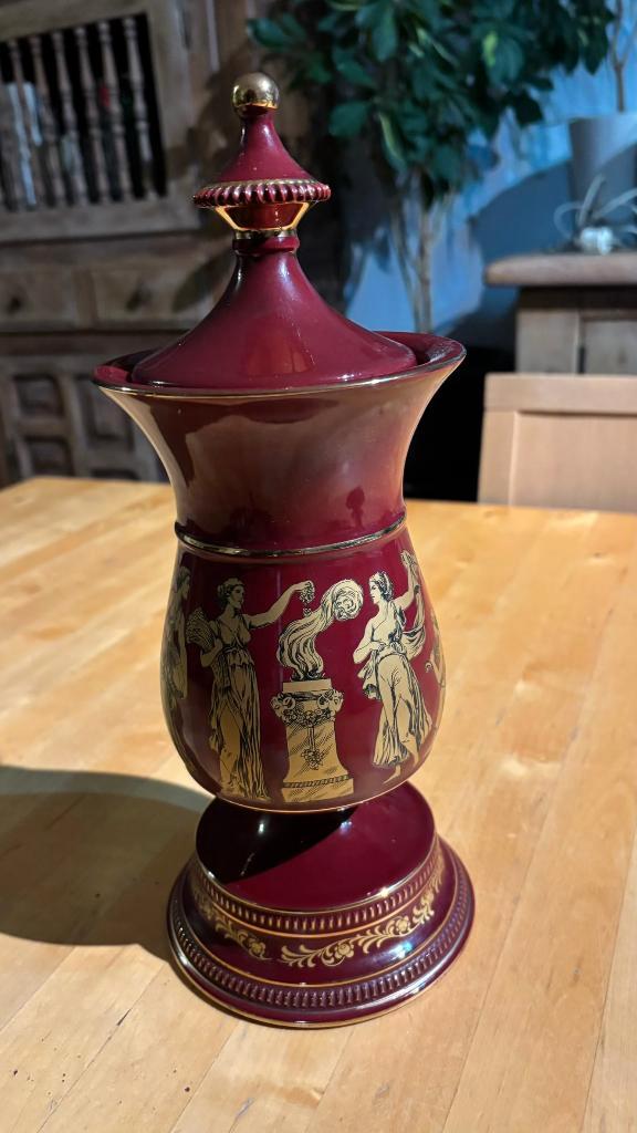 Vase et couvercle de style grec italien, Maison & Meubles, Accessoires pour la Maison | Vases, Comme neuf, Autres couleurs, Moins de 50 cm