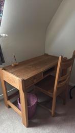 2x Eiken massieve bureaus met stoel, Ophalen, Zo goed als nieuw, Bureau
