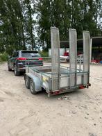 Aanhangwagen- Dubbel-as / 750 kg / 3 verschuifbare rampen, Gebruikt, Ophalen of Verzenden