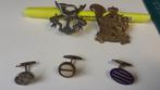 Manchet knopen antiek, Medaille 1e bataljon Belgisch leger, Ophalen of Verzenden, Gebruikt