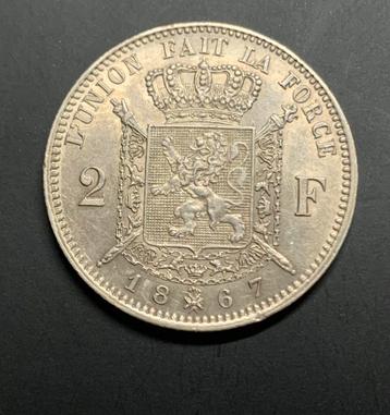2 francs 1867, Leopold 2 Belgique ++SUP++
