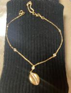 Gouden enkel ketting, Ophalen of Verzenden, Zo goed als nieuw, Met edelsteen, Goud