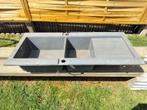 Dubbele keuken spoelbak lavabo in grafiet. Donkergrijs ., Ophalen, Gebruikt, 100 tot 150 cm, Grijs