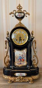 Porseleinen schouwklok, A.C.F., handgeschilderd, Hermle, Ophalen