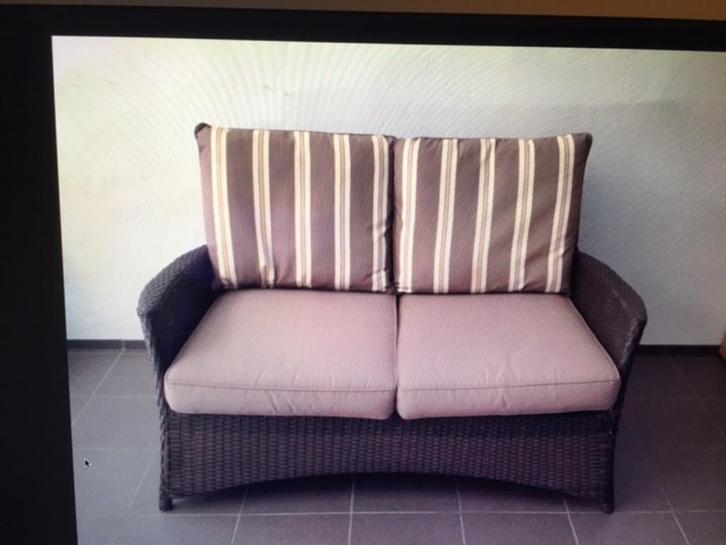 Lounge bankstel, Tuin en Terras, Tuinsets en Loungesets, Zo goed als nieuw, Loungeset, Rotan, 2 zitplaatsen, Bank, Ophalen