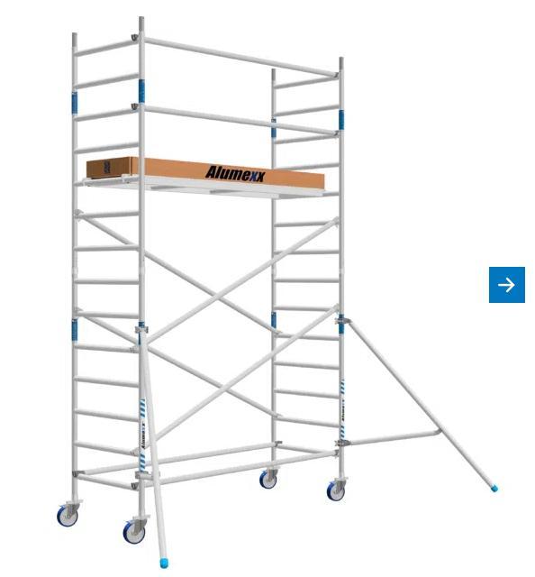 ALUMEXX rolsteiger 5.2m werkhoogte (nieuwstaat), Bricolage & Construction, Échafaudages, Neuf, Échafaudage fixe ou roulant, 5 mètres de hauteur ou plus