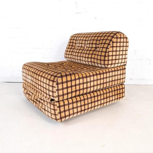 Vintage slaapfauteuil, Huis en Inrichting, Slaapkamer | Slaapbanken, Gebruikt, Bruin, Ophalen