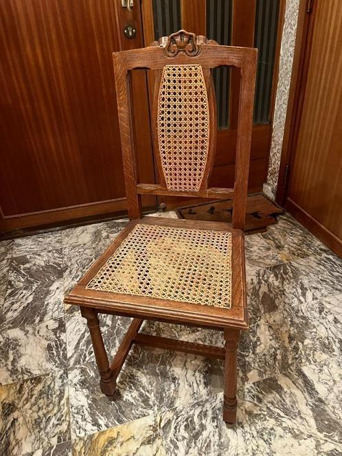 6 stoelen met rieten, Antiek en Kunst, Antiek | Meubels | Stoelen en Sofa's, Ophalen