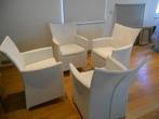 Vier witte stoelen, Vier, Kunststof, Wit, Zo goed als nieuw