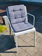 Lichtgrijze metalen tuinstoelen (9st) met kussens, Ophalen, Zo goed als nieuw