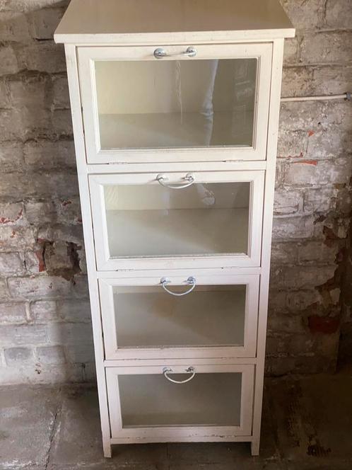 Vintage hout apotheek klep kastje, Huis en Inrichting, Badkamer | Badkamermeubels, Ophalen
