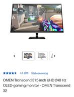 Monitor OMEN transcend 31,5 inch 4k native UHD 240hz 0,03ms, Thunderbolt, Nieuw, Minder dan 1 ms, Ultra HD (4K)