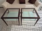 Mooie 2 Italiaanse Bijzettafels Van Het Merk Calligaris, Huis en Inrichting, Ophalen, 50 tot 100 cm, 50 tot 75 cm, Vierkant