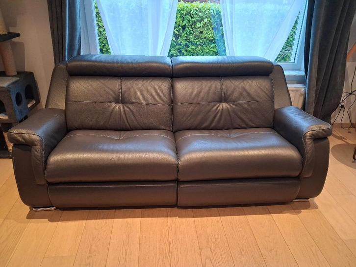 Canapé relax electrique en cuir, Maison & Meubles, Canapés | Salons, Comme neuf, Banc droit, Quatre personnes ou plus, Cuir, Enlèvement