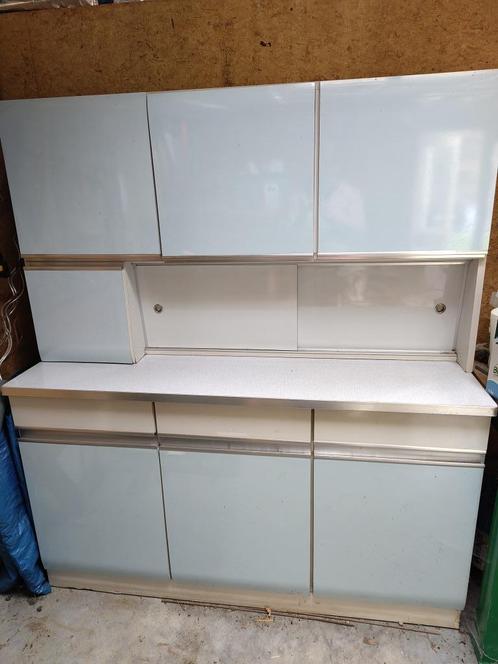 Vintage babyblauwe keukenkast, Huis en Inrichting, Kasten | Wandmeubels, Gebruikt, 150 tot 200 cm, 150 tot 200 cm, 50 tot 75 cm
