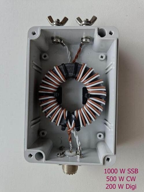 Mantelstroomfilter (1:1 balun) 1kW voor HF (1,8-30 MHz) F/S, Telecommunicatie, Antennes en Masten, Nieuw, Accessoires, Ophalen of Verzenden
