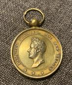 Medaille zilver verguld Leopold 1 courage 1844 Gent ordre, Verzamelen, Overige soorten, Ophalen of Verzenden, Lintje, Medaille of Wings