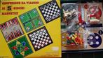 Set van 4 dozen met 8 reisspellen, Hobby en Vrije tijd, Gezelschapsspellen | Bordspellen, Een of twee spelers, Ophalen of Verzenden