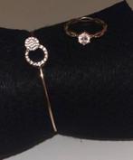 Juwelen/ Bijou Brightes  2 ringen goud 1 bandje goud/roze, Zo goed als nieuw, Dame, Goud, Goud